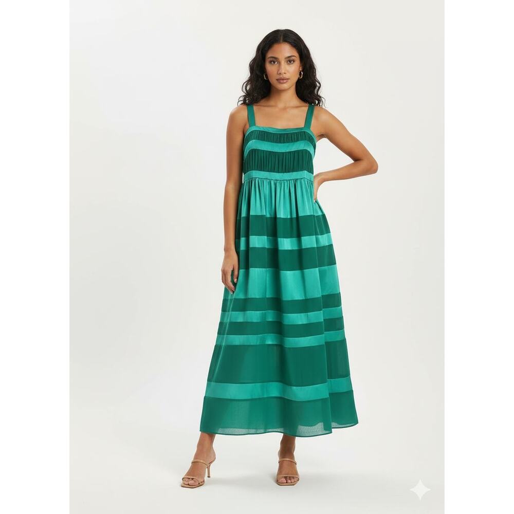 NWT Semicouture Friisen Silk Dress Green IT 42 US 4 Small Designer Italian Dress